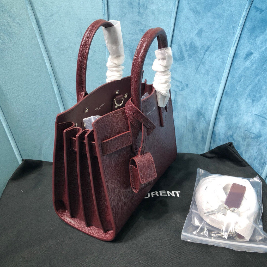 YSSL Sac De Jour Nano Burgundy For Women 8in/22cm YSL