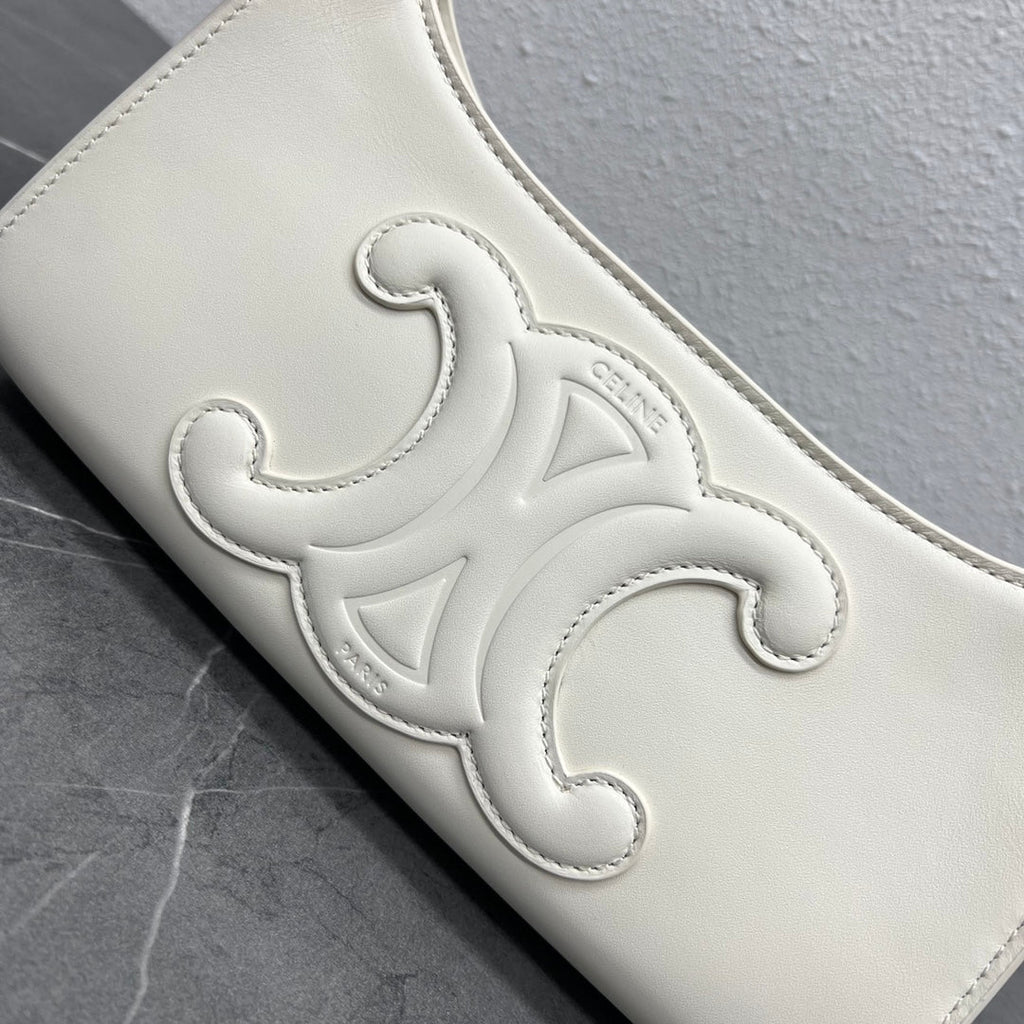 Cuir Triomphe Shoulder Bag White For Women 9.4in/24cm
