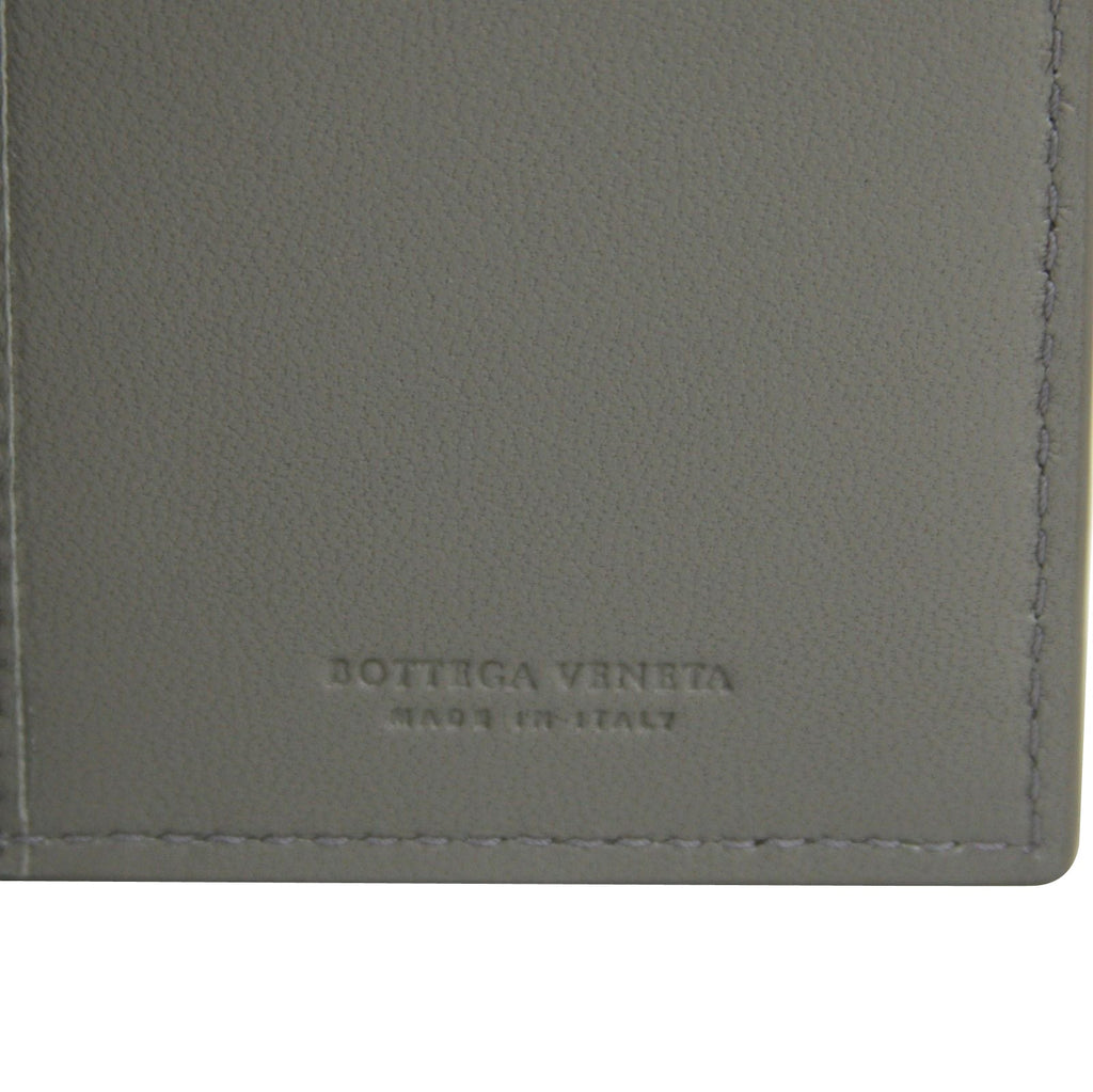 Bottega Veneta Men's Intercciaco Gray Leather Woven Long Bifold Wallet 390878 1300