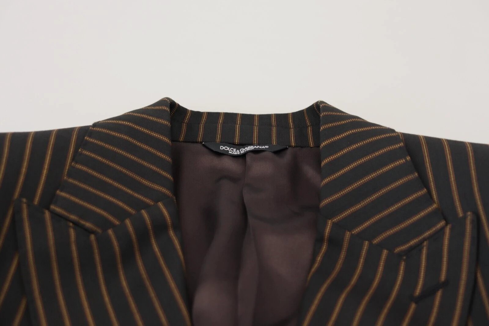 Dolce & Gabbana Black Brown Stripes Single Breasted Blazer