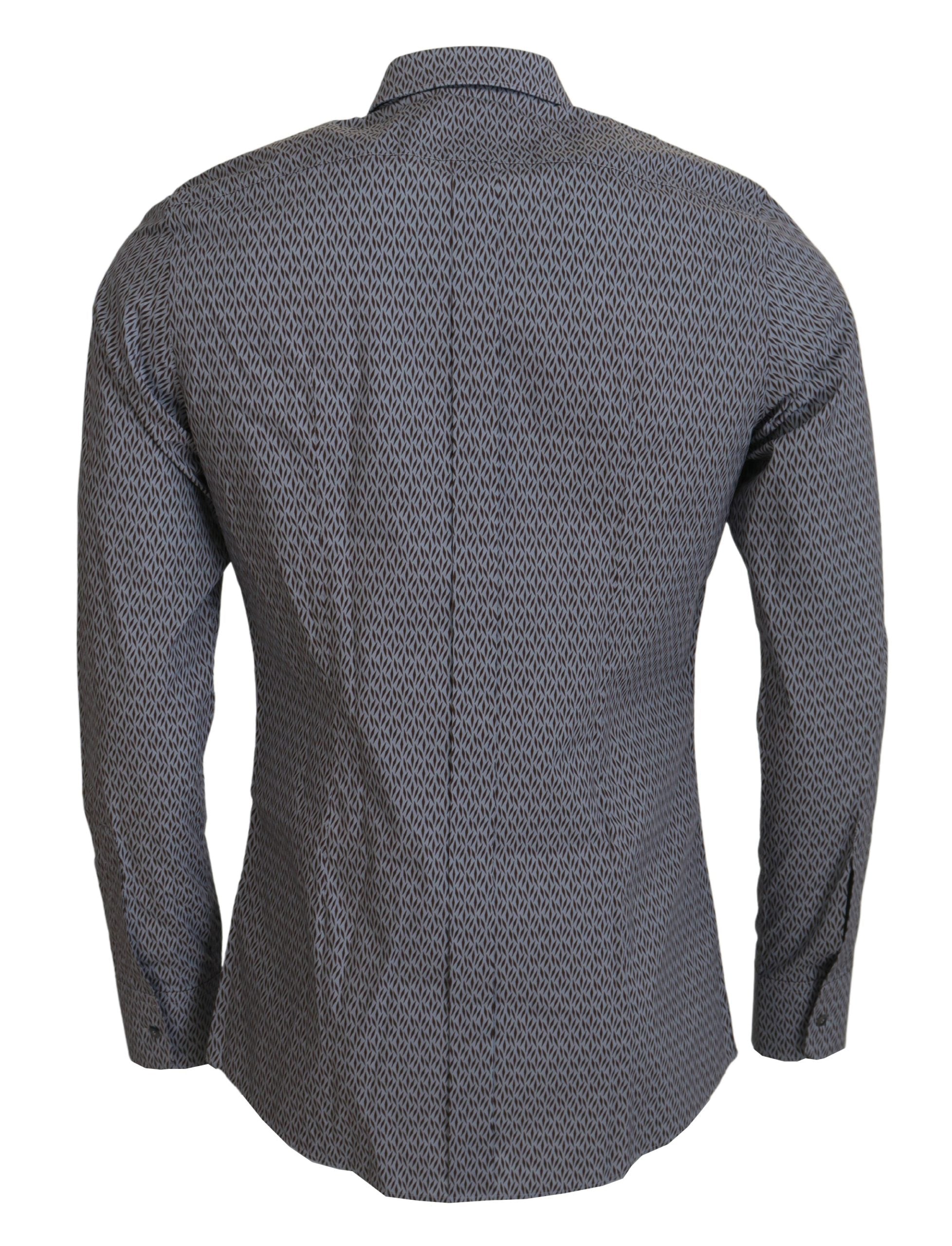 Dolce & Gabbana Gray Brown GOLD Slim Fit Dress Formal Shirt