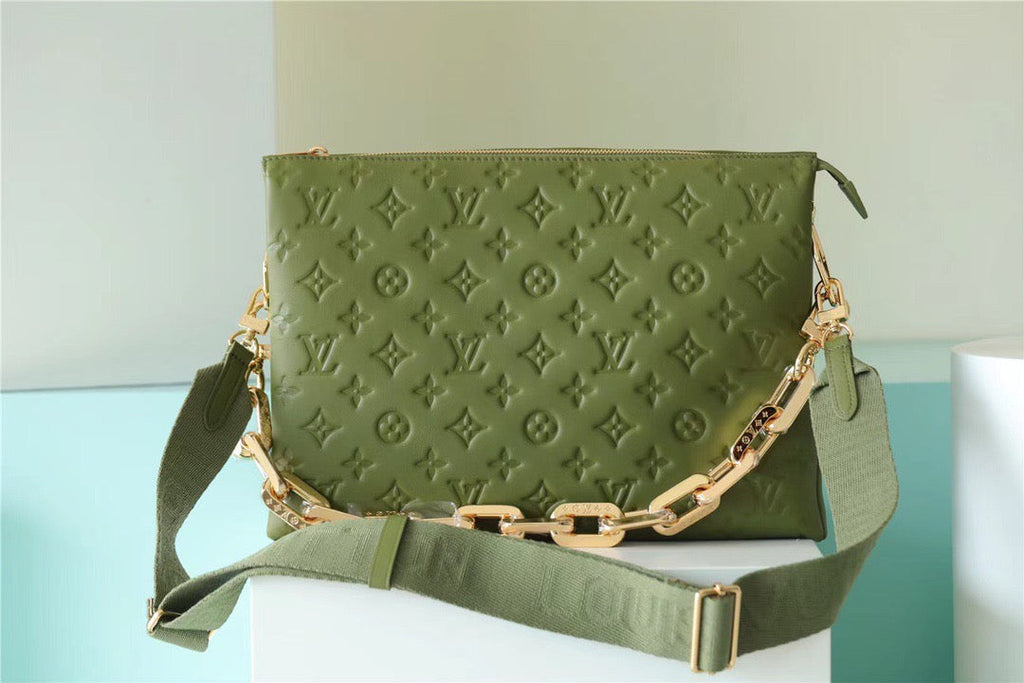 Louis Vuitton Coussin MM Monogram Khaki For Women, Women’s Handbags, Shoulder And Crossbody Bags 13.4in/34cm Louis Vuitton M20568