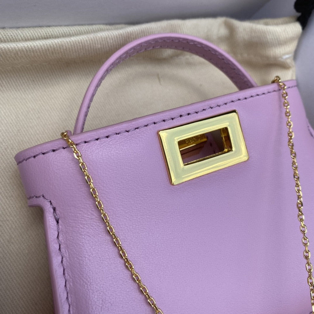 Nano Peekaboo Charm Crossbody Pink Bag For Woman 12cm/4.5in