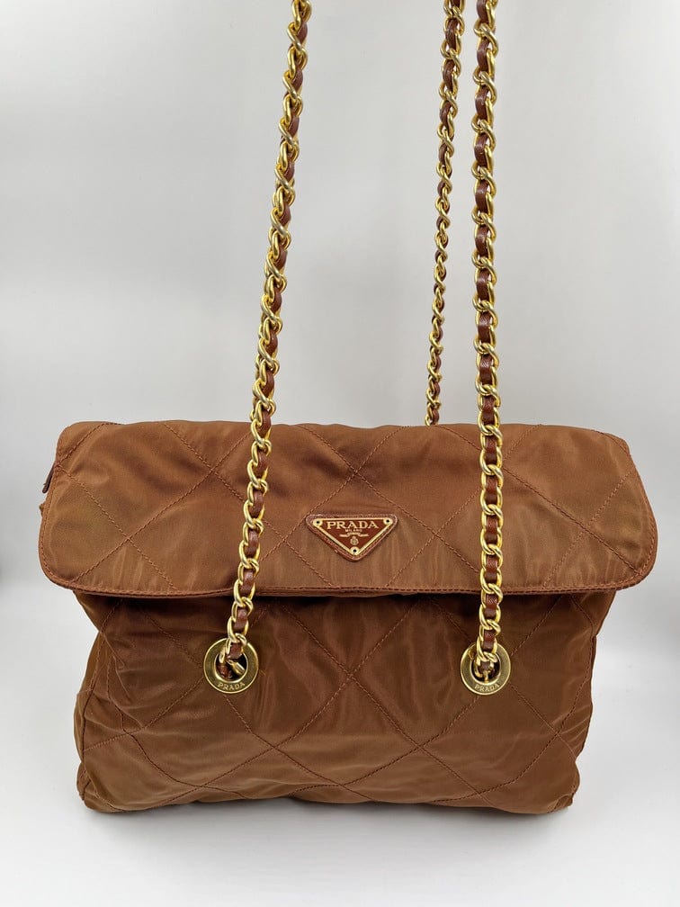 Prada Nylon Tote with Chain Handle