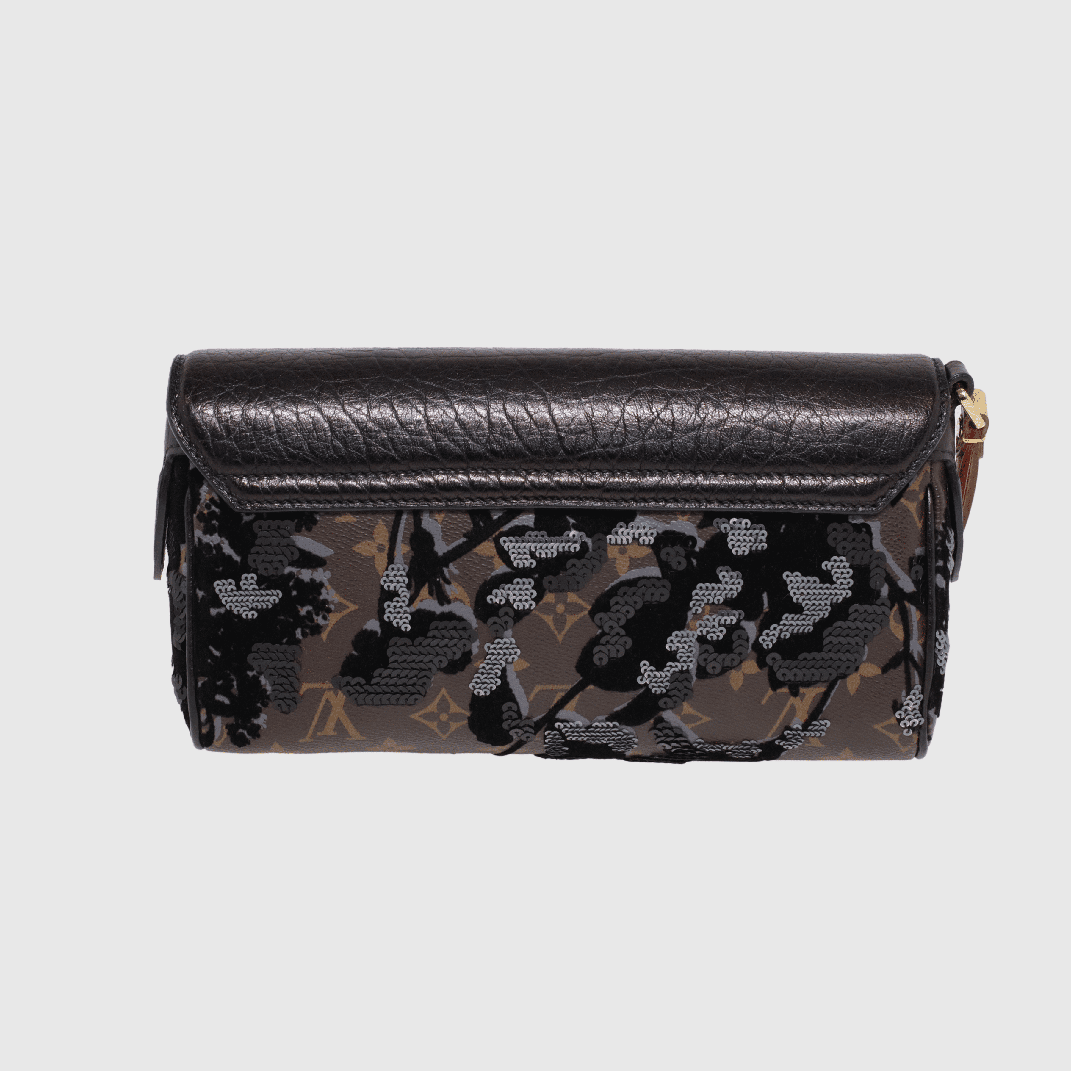 Brown/Black Monogram Limited Edition Fleur De Jais Manege Clutch