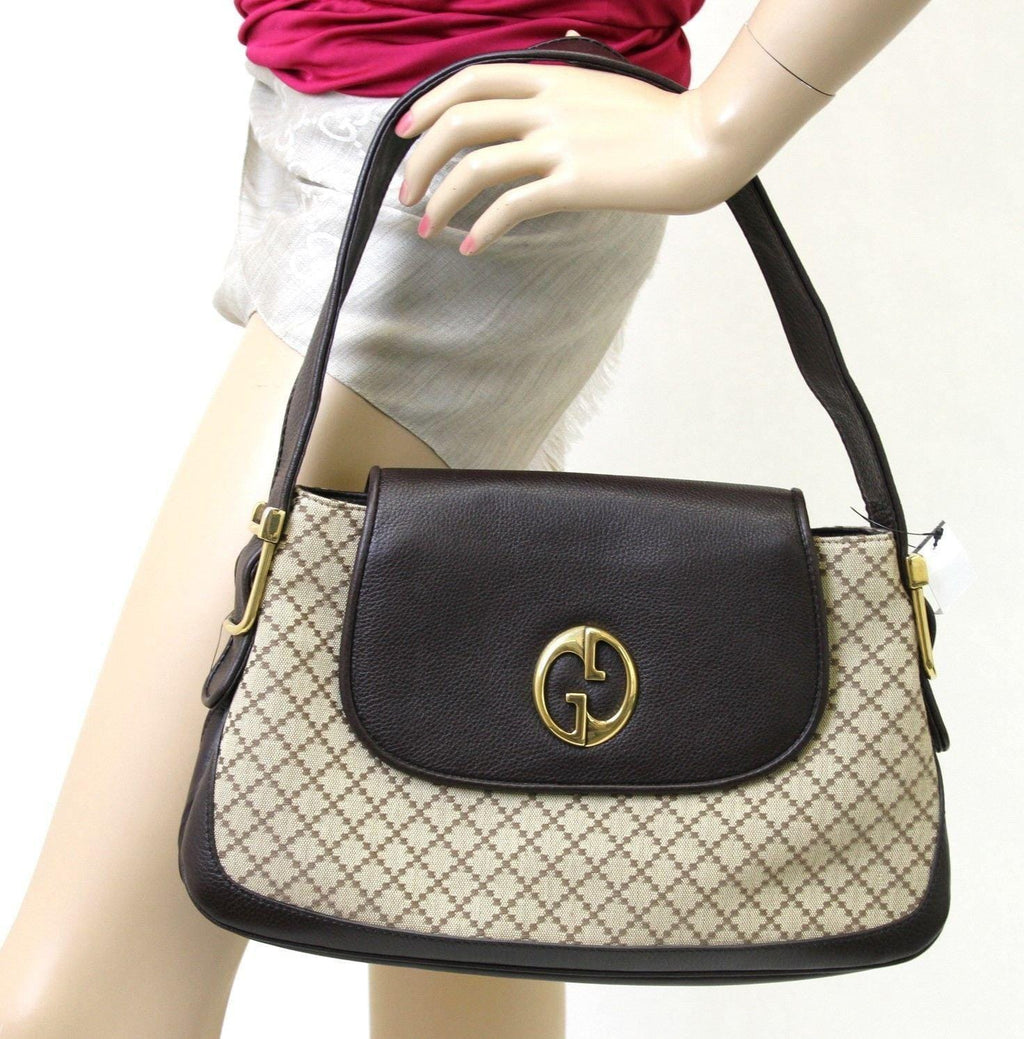 Gucci "1973" Diamante Canvas Tote Handbag Shoulder Bag - Final Call