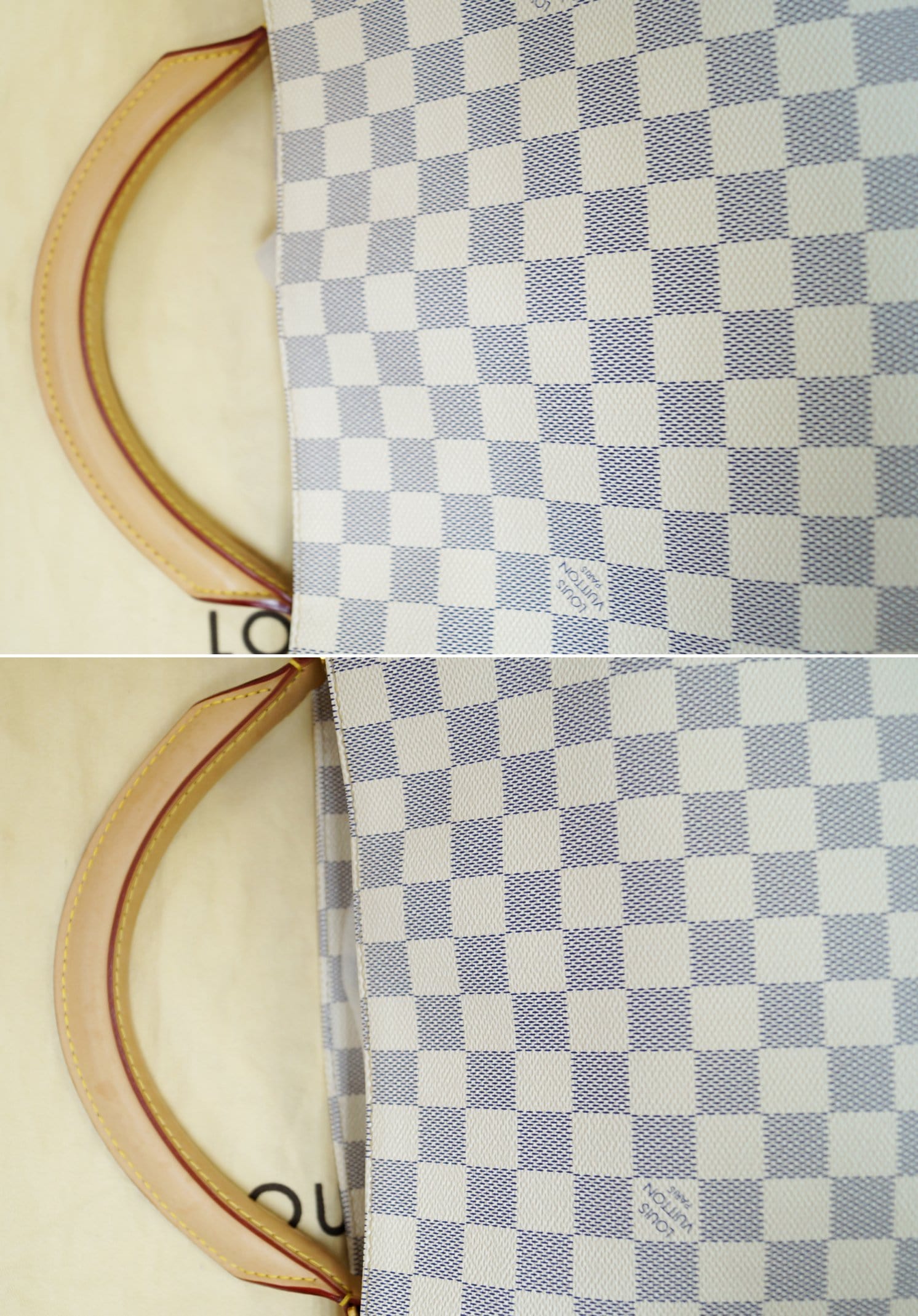 LOUIS VUITTON Damier Azur Soffi White Shoulder Handbag