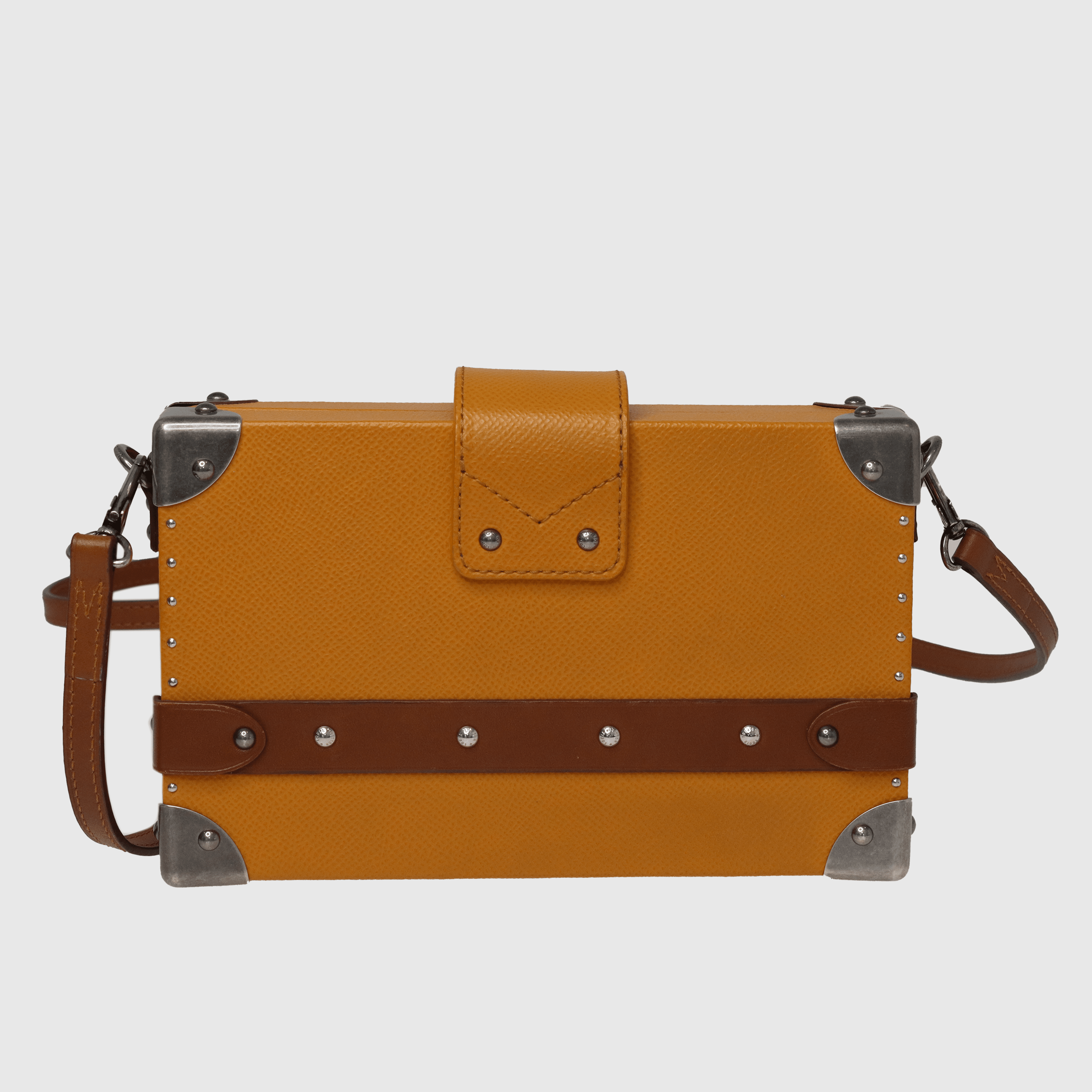 Mustard/Brown Petite Malle Croisière Clutch - Fall 2015
