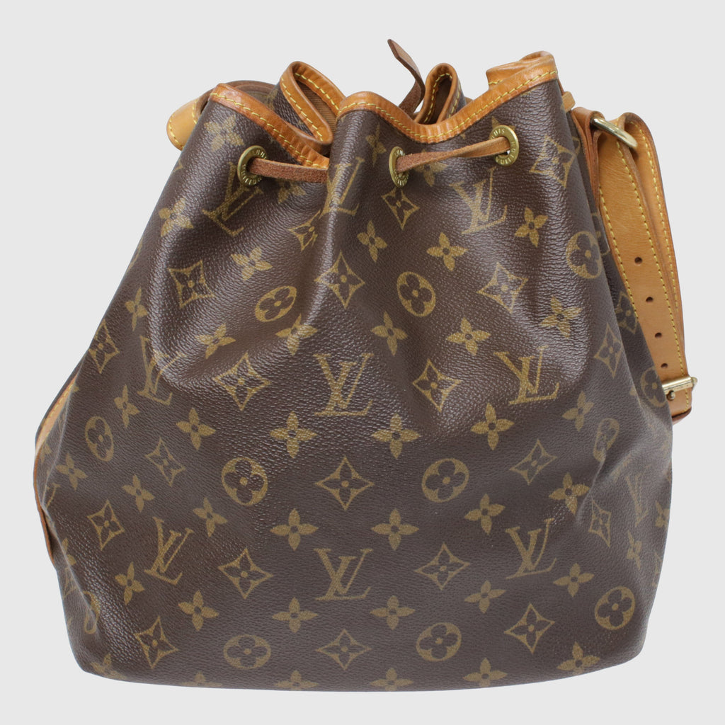 Brown Monogram Petite Noe Shoulder Bag