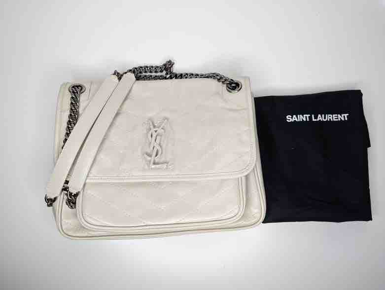Ysl Niki Shoulder Bag, White Leather, MeDiorum
