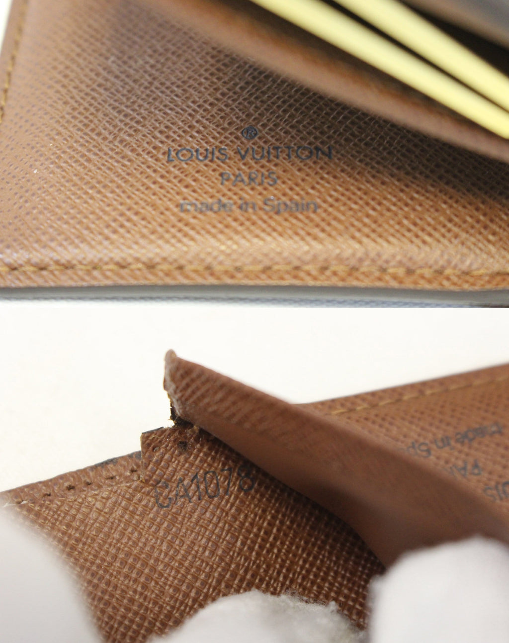 LOUIS VUITTON French Kisslock Monogram Canvas Wallet Brown