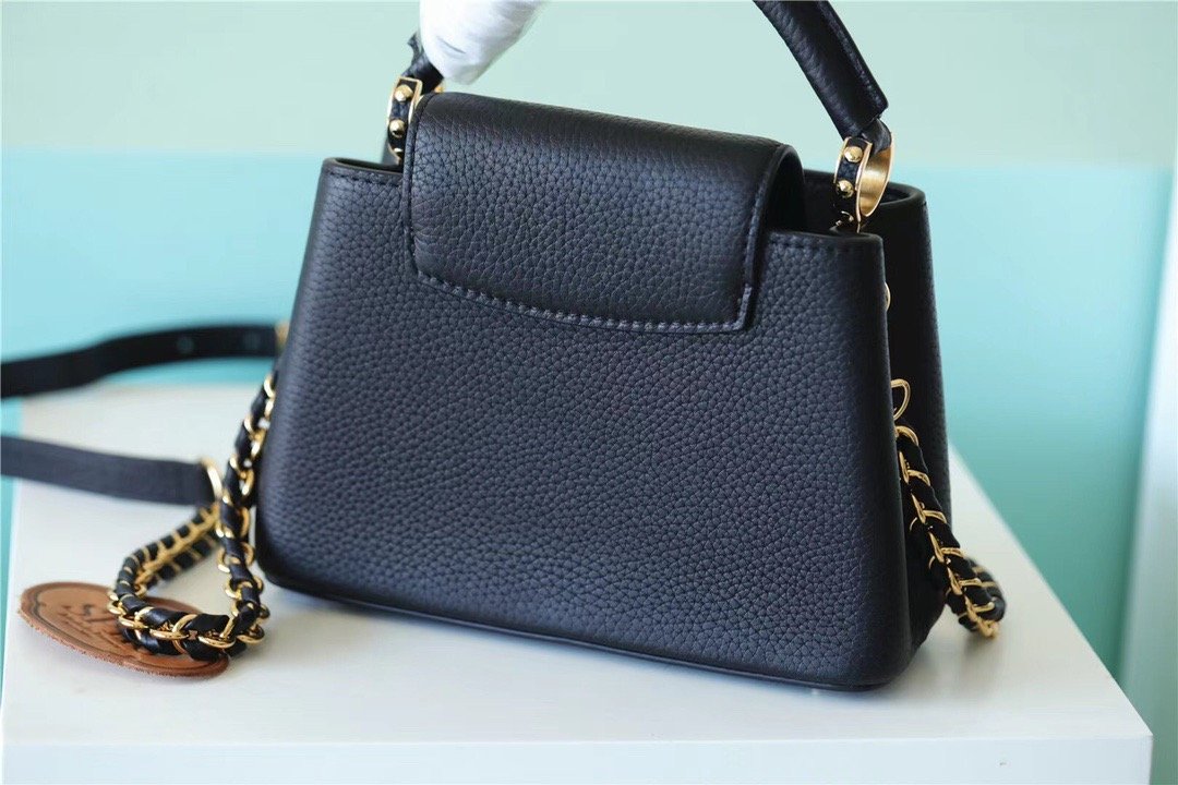 Louis Vuitton Capucines Mini Taurillon Black For Women,  Shoulder And Crossbody Bags 21cm/8.3in Louis Vuitton
