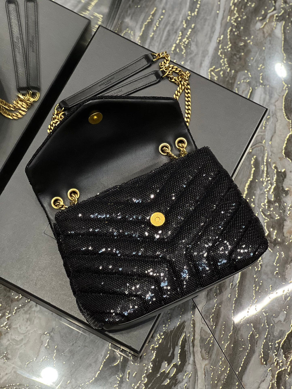 Top Quality Loulou Small Chain Bag Black For Women, Women’s Bags 9in/23cm YSL 494699FAAER1000