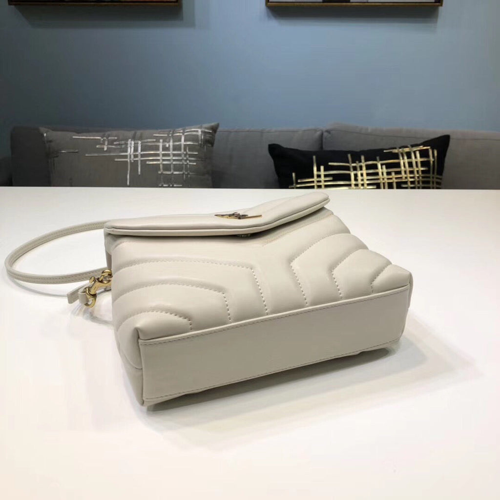 Saint Laurent Loulou Mini Shoulder Bag White For Women 7in/18cm YSL