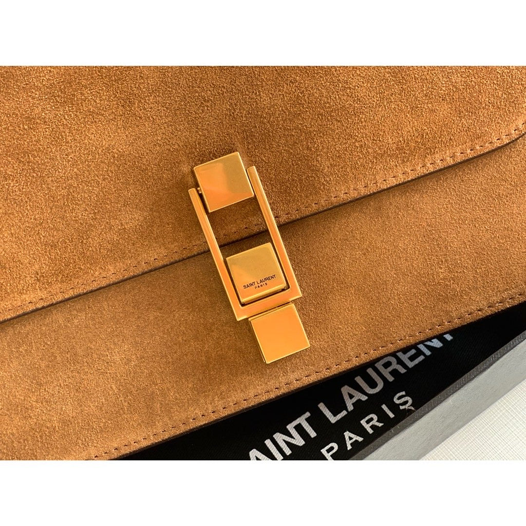Top QualityÂ Le Carre Satchel Brown For Women 9in/23cm YSL