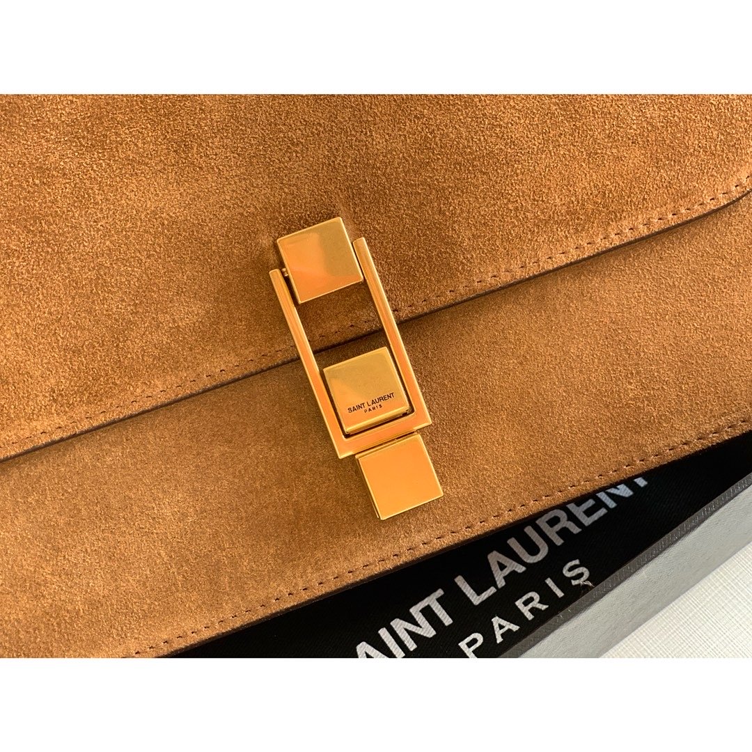 Top QualityÂ Le Carre Satchel Brown For Women 9in/23cm YSL