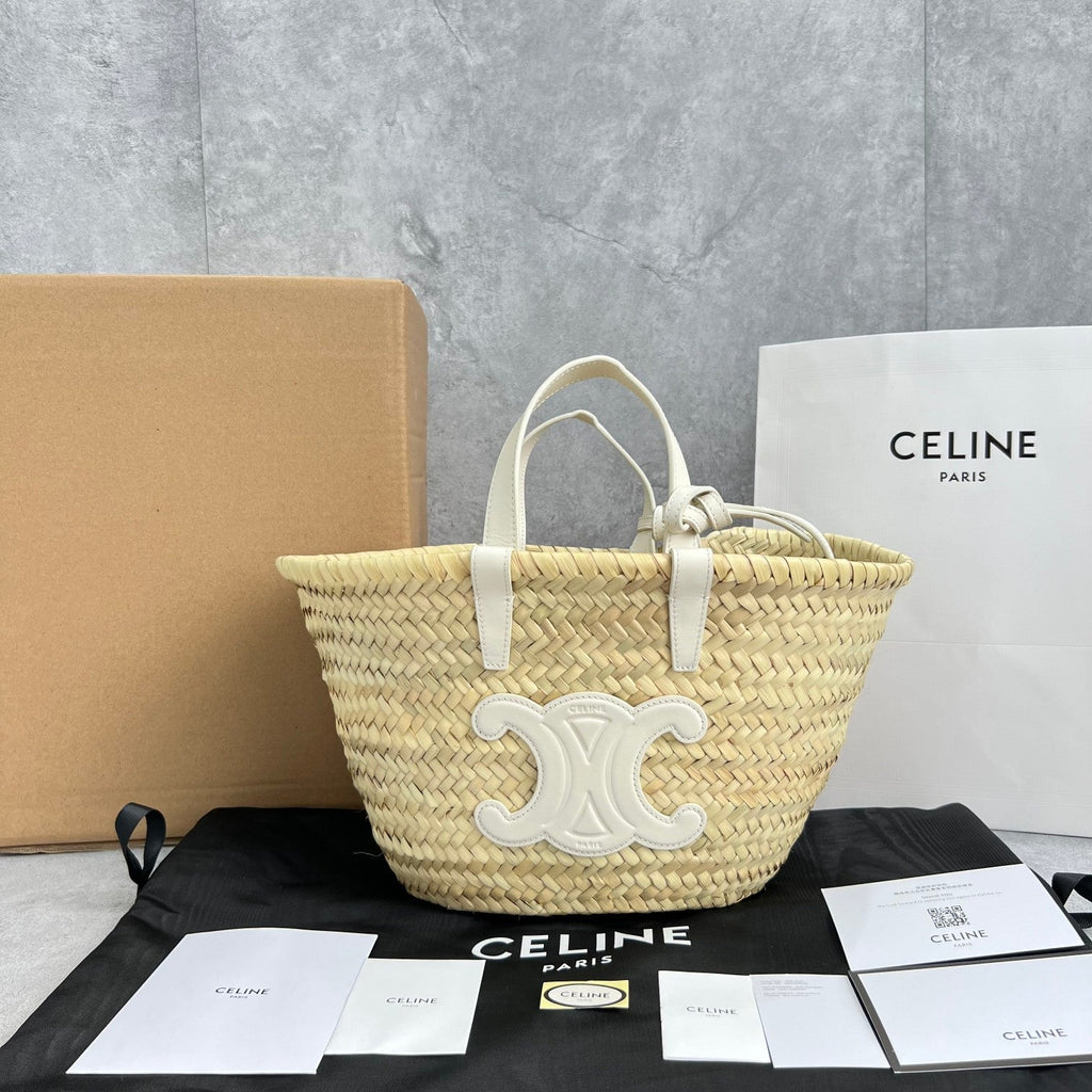 GLAMI Teen Triomphe GLAMI Classic Panier In Palm Leaves And Lizard White For Women 8in/20cm