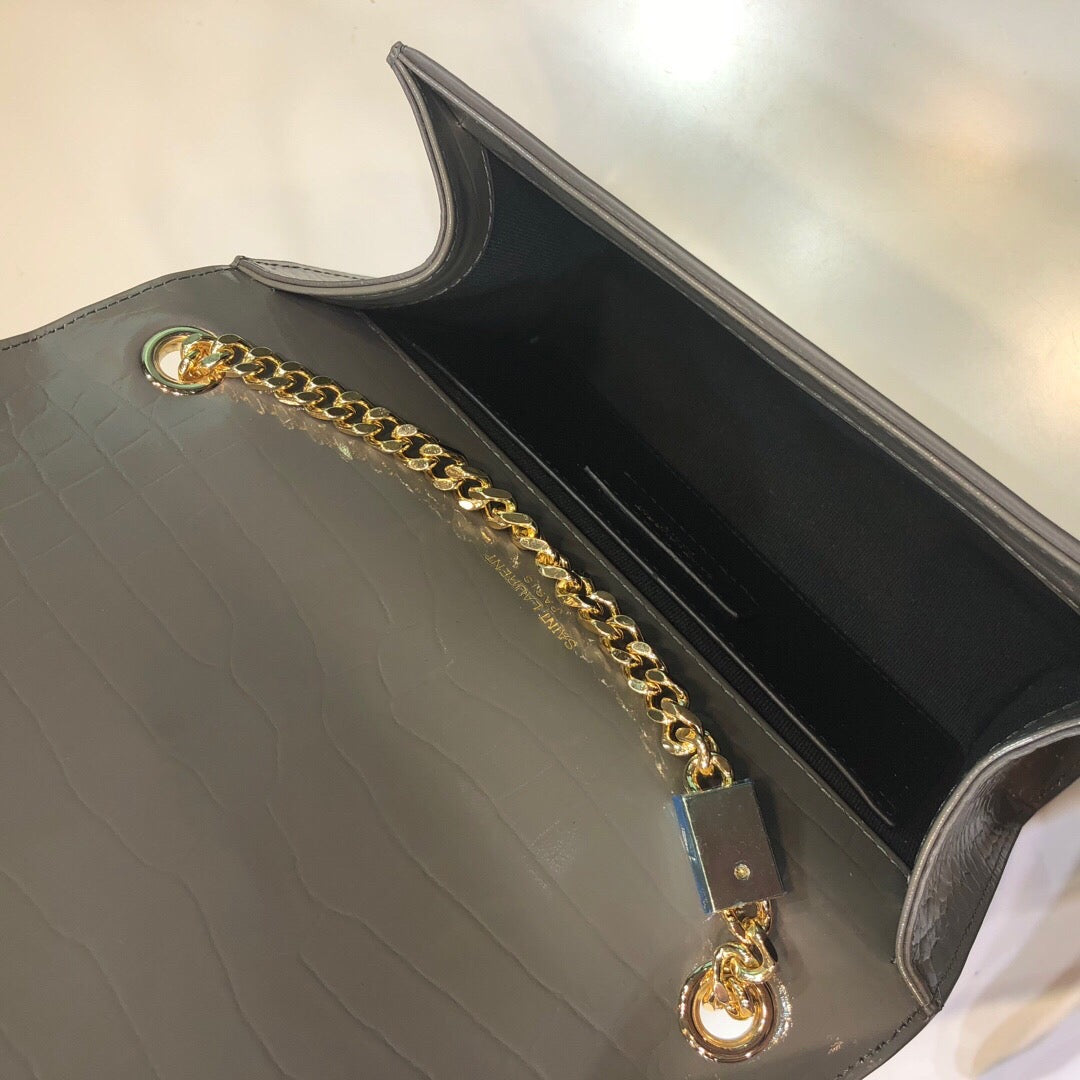Top Quality Kate Small Chain Bag With Tassel In Embossed Green For Women 7.8in/20cm YSLÂ 