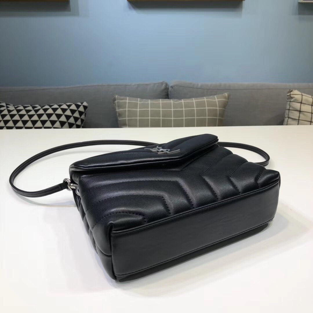 Top Quality Loulou Mini Shoulder Bag Black For Women 7in/18cm YSL