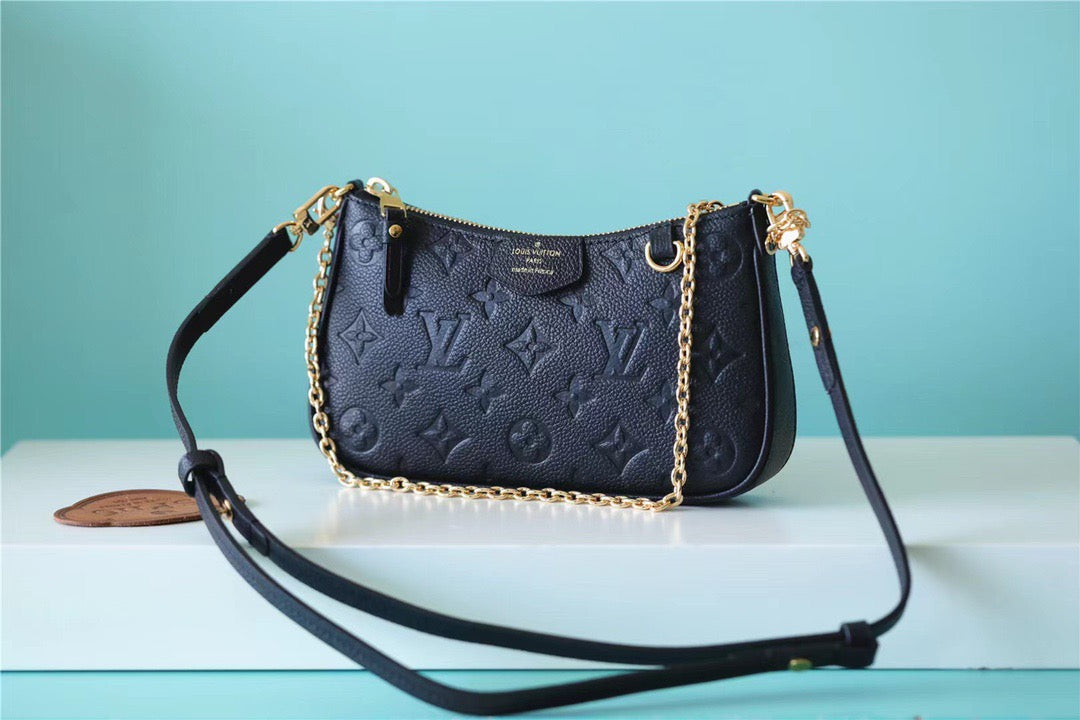 Louis Vuitton Easy Pouch On Strap Monogram Empreinte Black For Women, Women’s Handbags, Shoulder Bags And Crossbody Bags 7.5in/19cm Louis Vuitton M80349