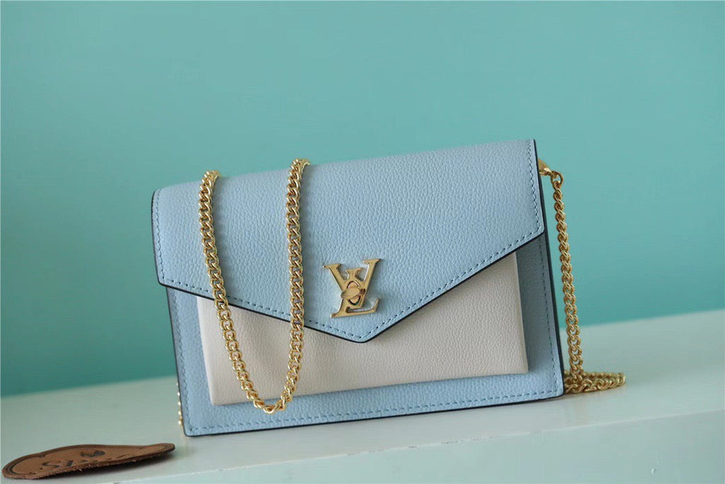 Louis Vuitton Mylockme Chain Pochette Bleu Nuage Blue For Women,  Shoulder and Crossbody Bags 7.5in/19cm Louis Vuitton M81436