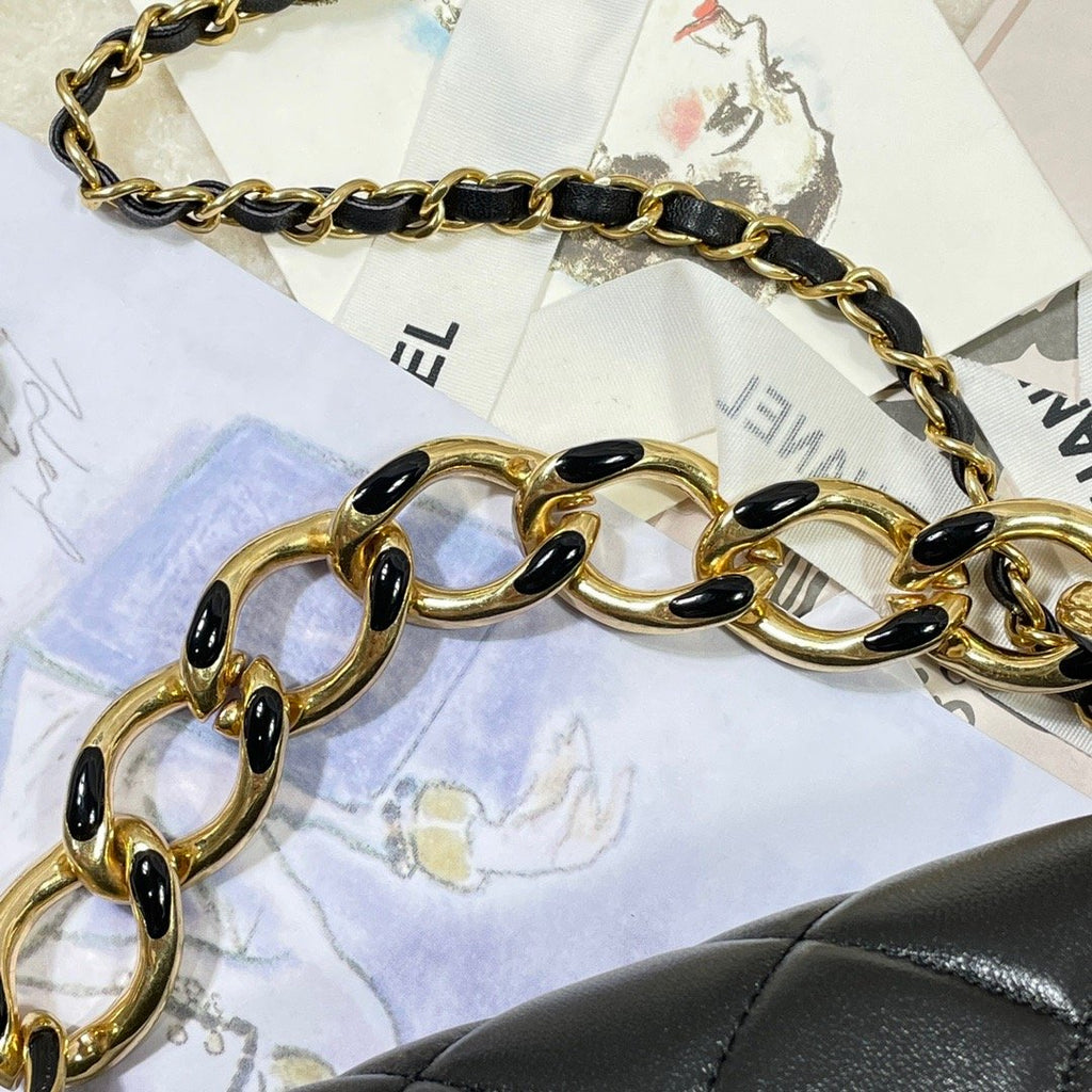 ChanelLarge GlamIap Bag Gold Hardware Black For Women Handbags, Shoulder Bags 9.1in/23cm AS3367