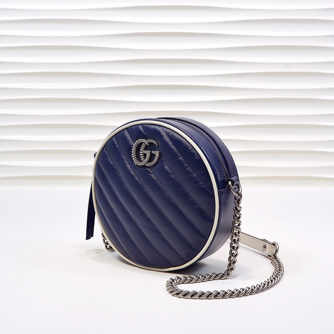 Marmont Mini Round Shoulder Bag Blue For Women 7in/18cm Glami