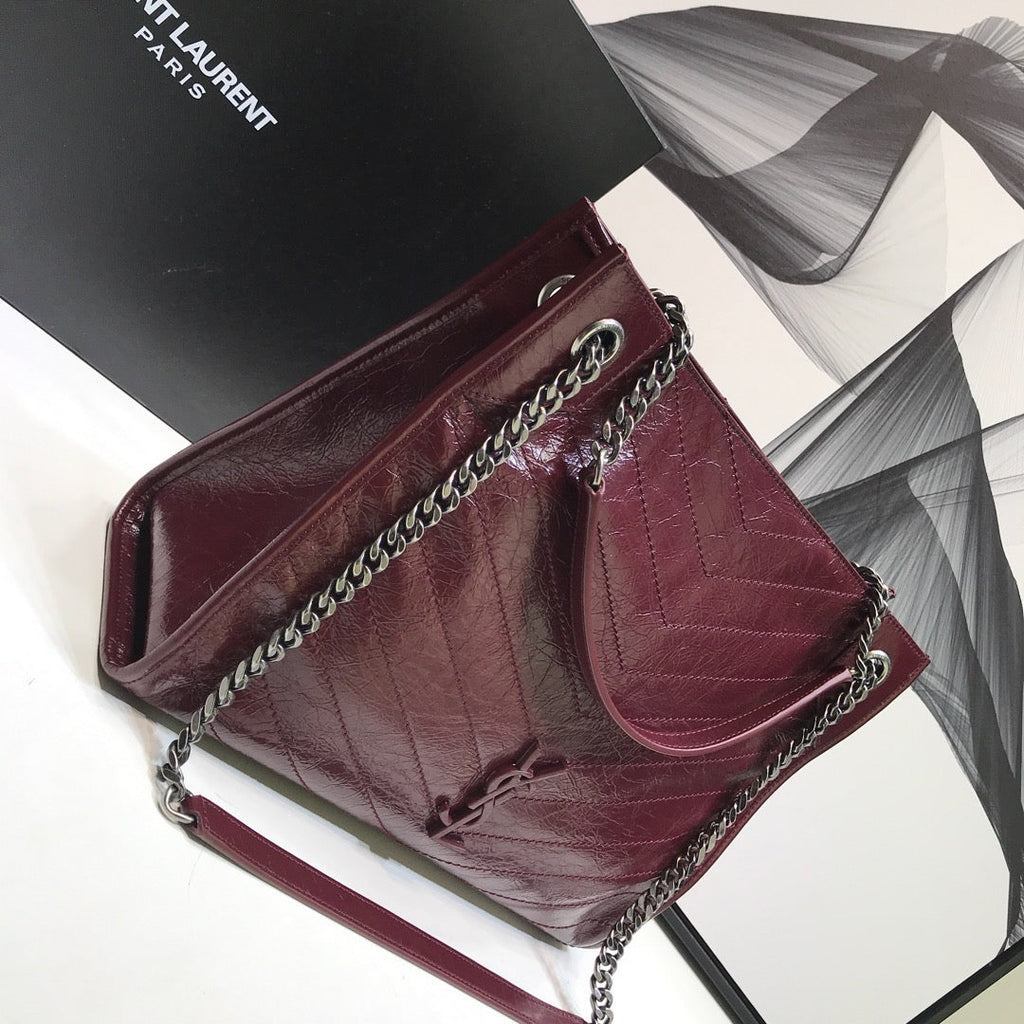 YSSL Niki Medium Shopping Bag Burgundy For Women 12in/32cm YSLÂ 