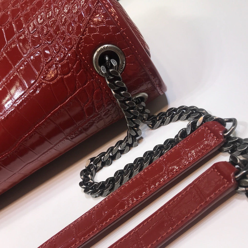 YSSL Niki Medium Chain Bag In-Embossed RedÂ For Women 11in/28cm YSL