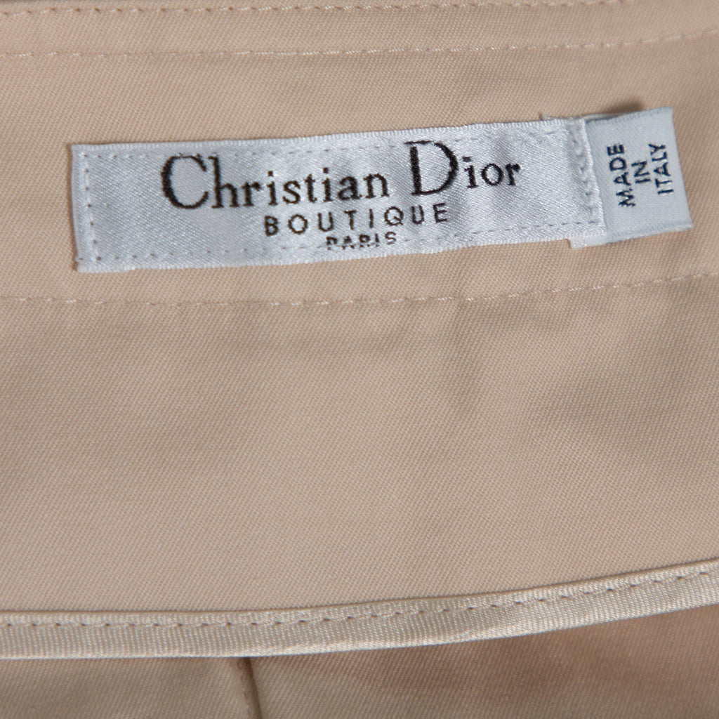 Dior Boutique Beige Cotton Cuffed Hem Pant
