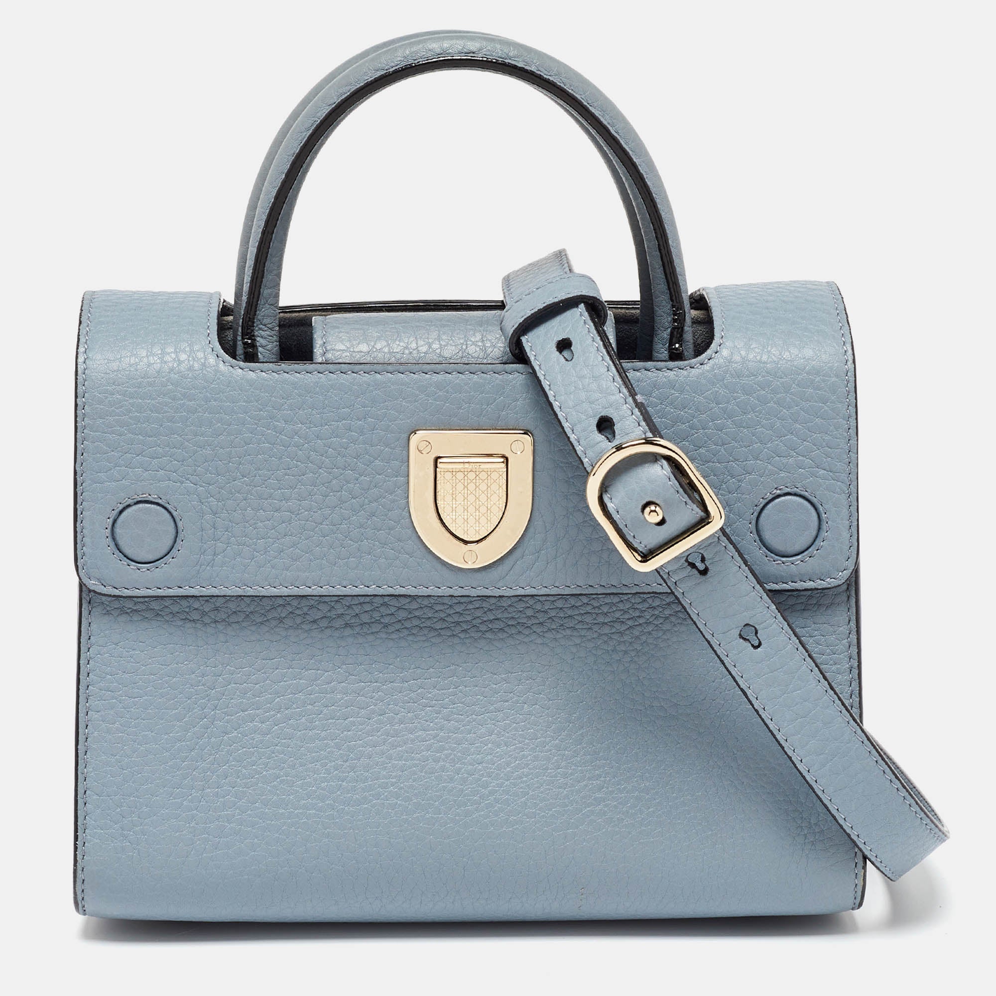 Blue Leather Mini Diorever Tote