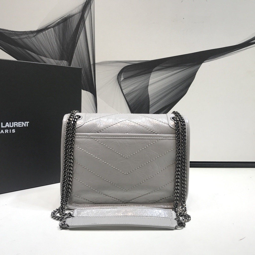 YSSL Niki Baby Chain Bag  Grey For Women 8in/21cm YSL
