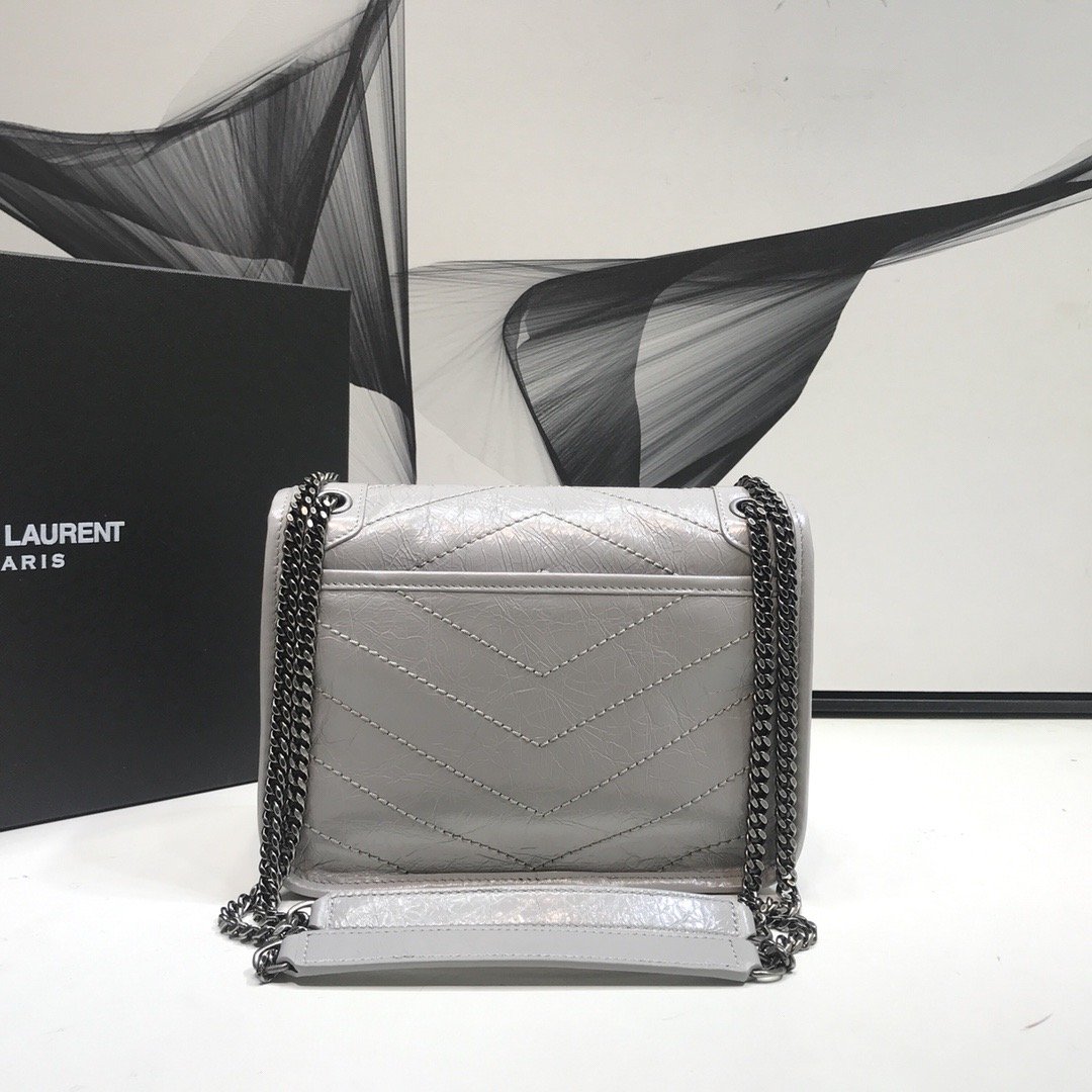 YSSL Niki Baby Chain Bag  Grey For Women 8in/21cm YSL