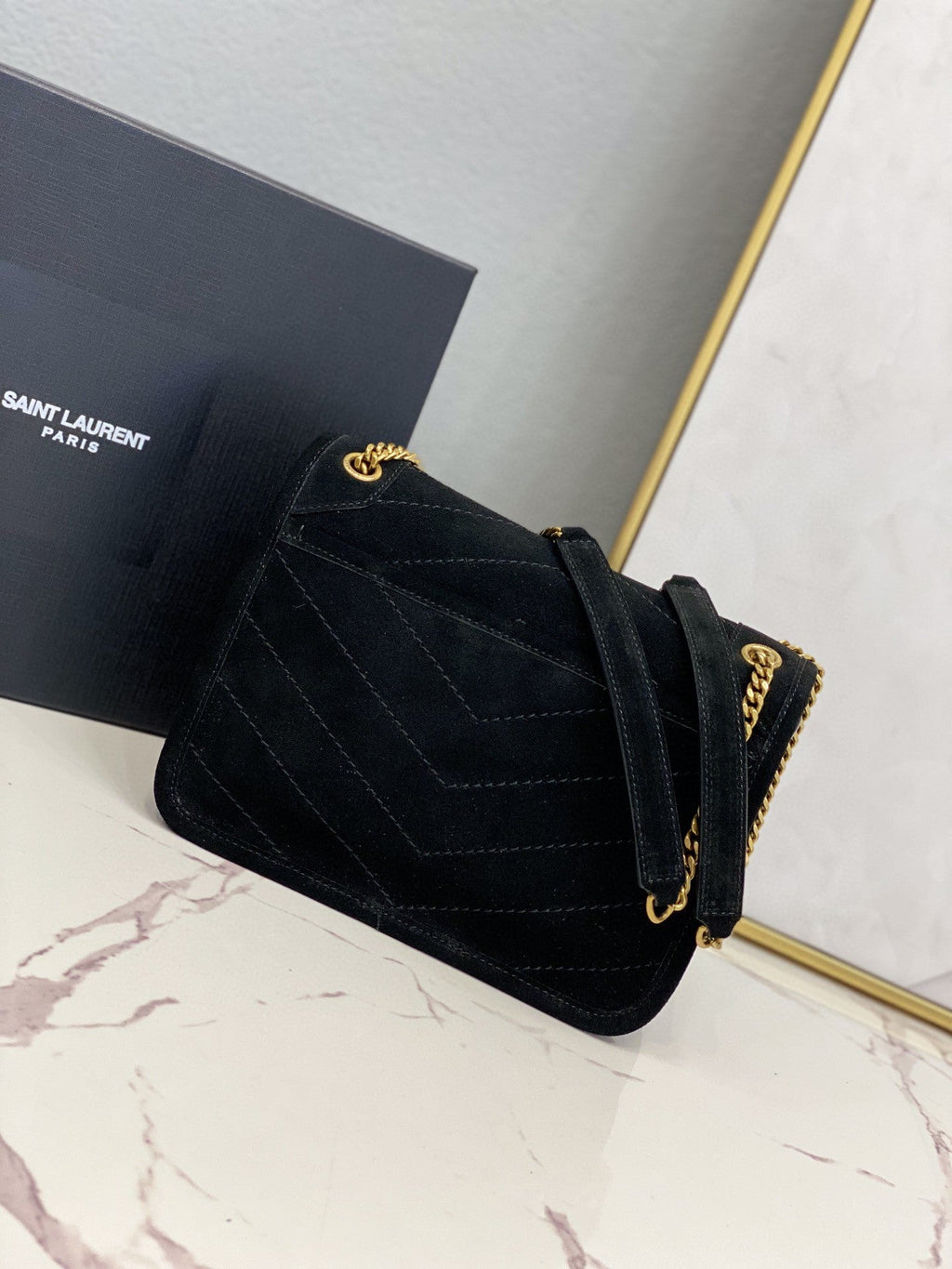 YSSL Niki Baby Chain Bag Black For Women 8in/21cm YSL