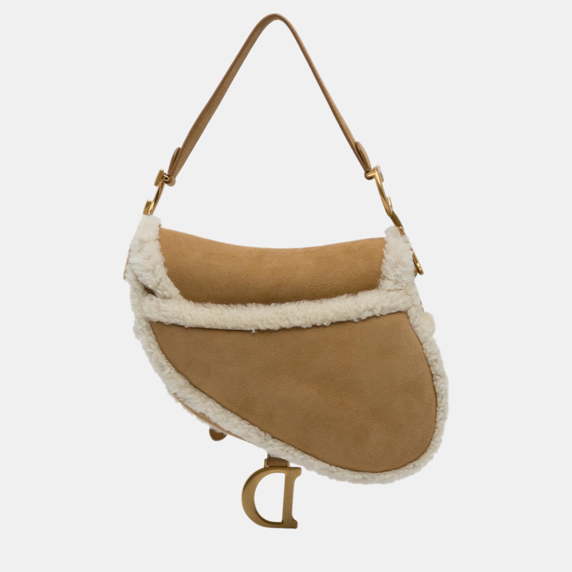 Dior Br Shearling Saddle Bag