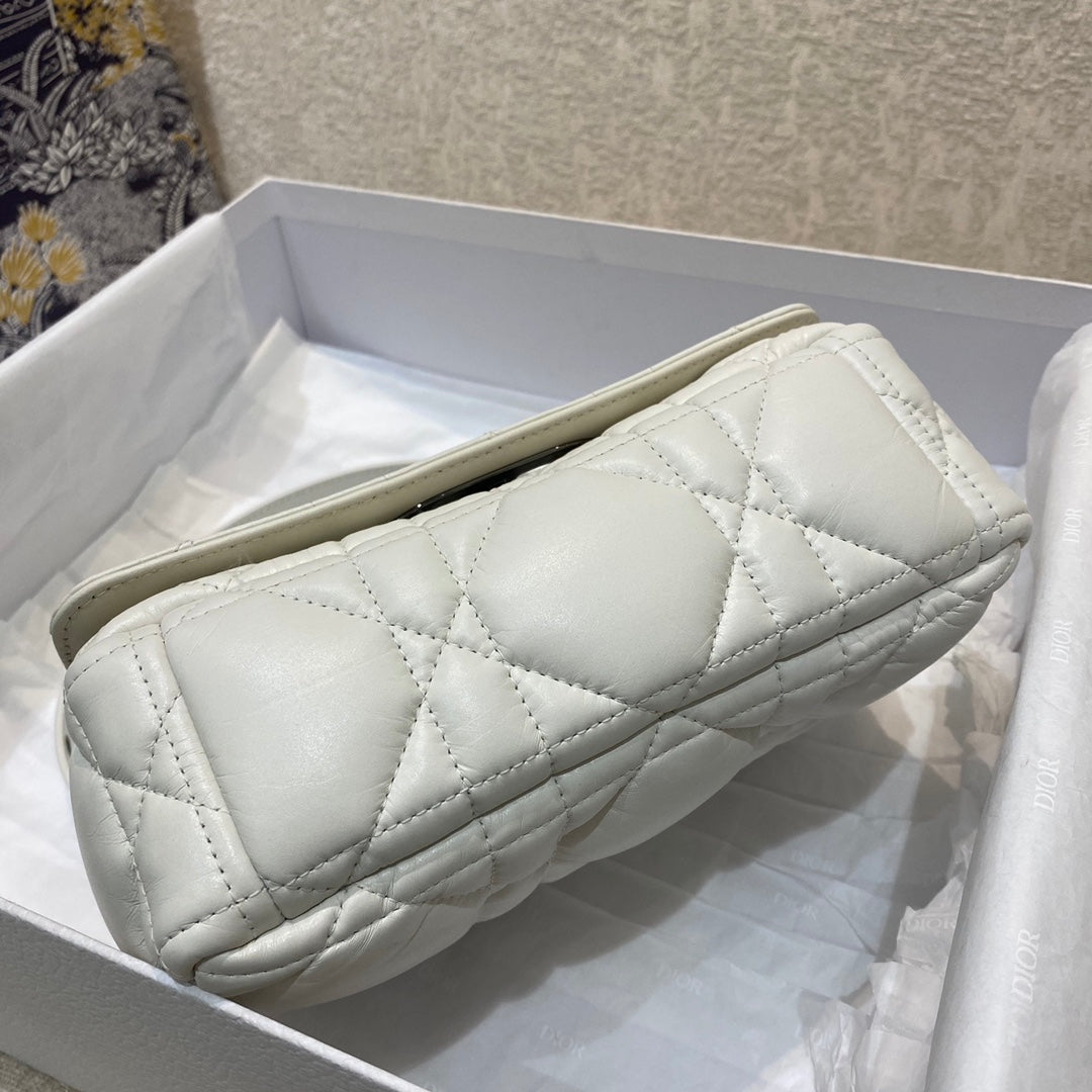Mini Caro Bag Latte Matte Padded Macrocannage, Latte White, For Women WomenÃ¢â‚¬â„¢s Handbags, Crossbody Bags, 20cm CD