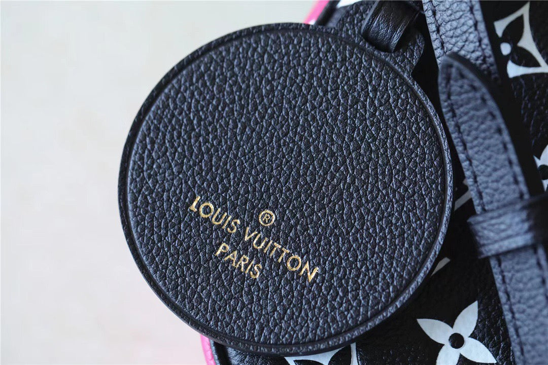 Louis Vuitton Bagatelle Monogram Empreinte Black / White / Pink For Women,  Shoulder And Crossbody Bags 22cm/8.7in Louis Vuitton M46091