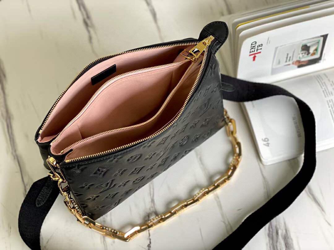 Louis Vuitton Coussin PM Monogram Embossed Puffy Black For Women, WomenÃƒÂ¢Ã¢â€šÂ¬Ã¢â€žÂ¢s Handbags, Shoulder And Crossbody Bags 10.2in/26cm Louis Vuitton M57790
