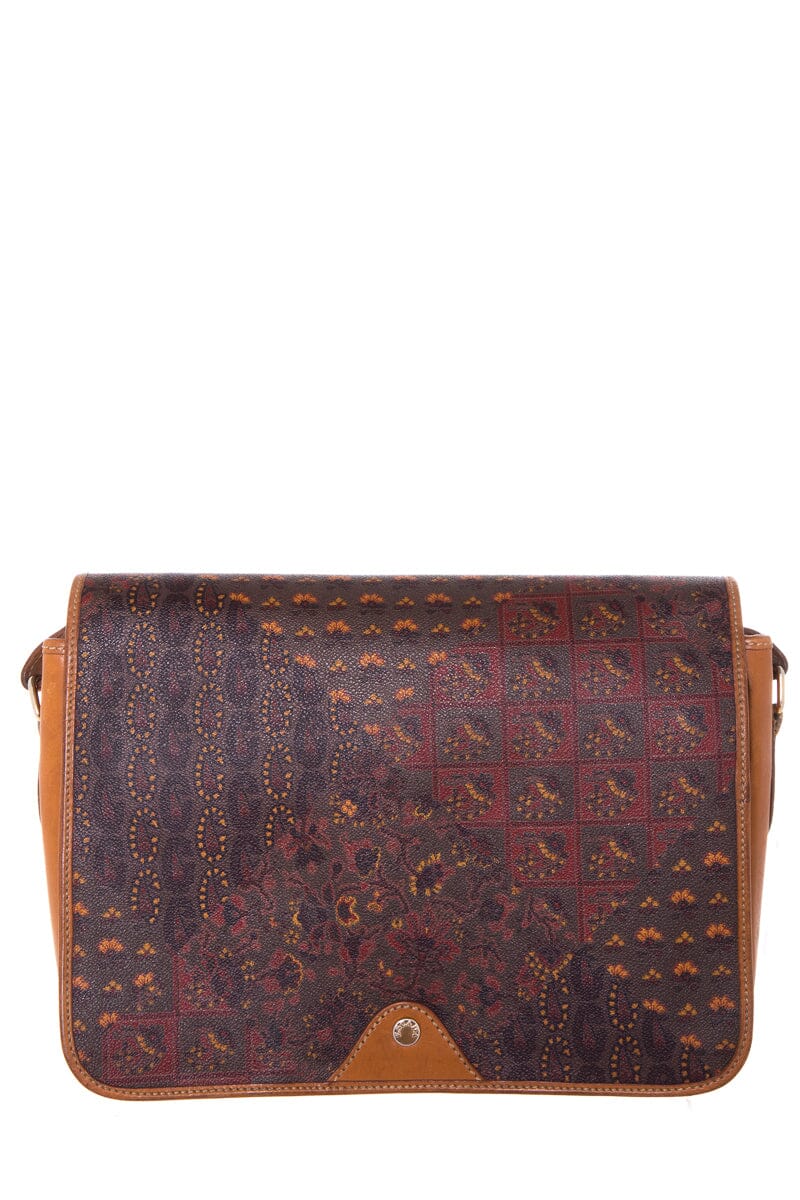 Escada Vintage Brown & Paisley Messenger Shoulder Bag