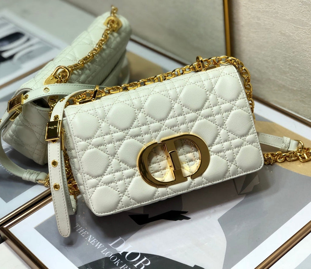 Dior Small Caro Bag, White, For Women Women’s Handbags, Shoulder Bags, Crossbody Bags, 20cm CD M9241UWHC_M35U