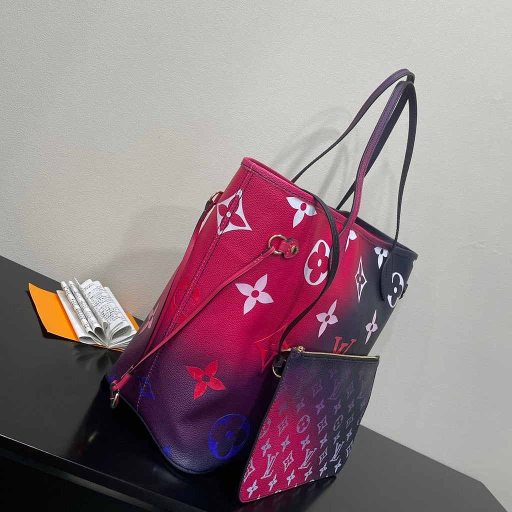 Louis Vuitton Neverfull MM Tote Bag Monogram Canvas Midnight Fuchsia For Women,  Shoulder Bags 12.2in/31cm Louis Vuitton M20511