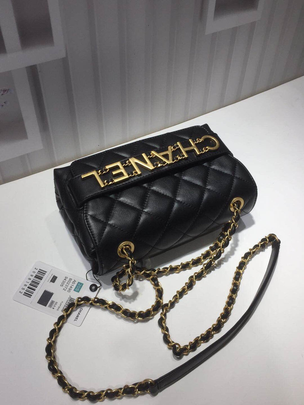 ChanelFront Logo Small GlamIap Bag Gold Hardware Black For Women Handbags, Shoulder Bags 8.2in/21cmAS1490