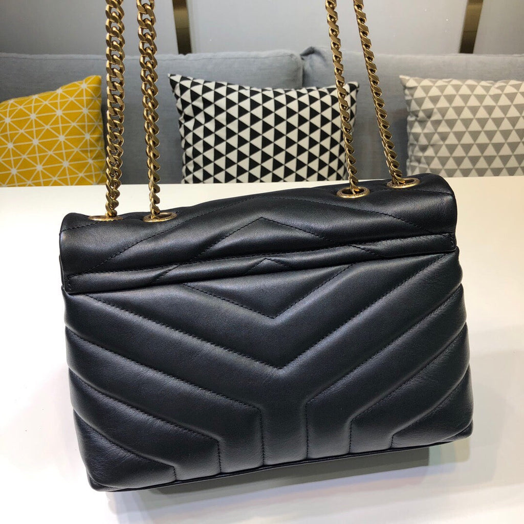 Top Quality Loulou Small Chain Bag In MatelassÃ© "Y" Black For Women 9.8in/23cm YSL 494699DV7271000