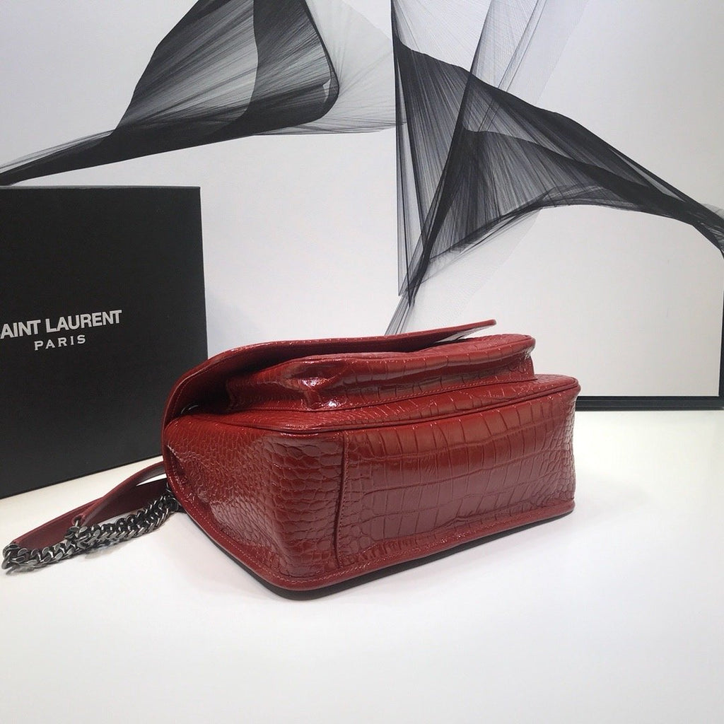 YSSL Niki Medium Chain Bag In-Embossed RedÂ For Women 11in/28cm YSL