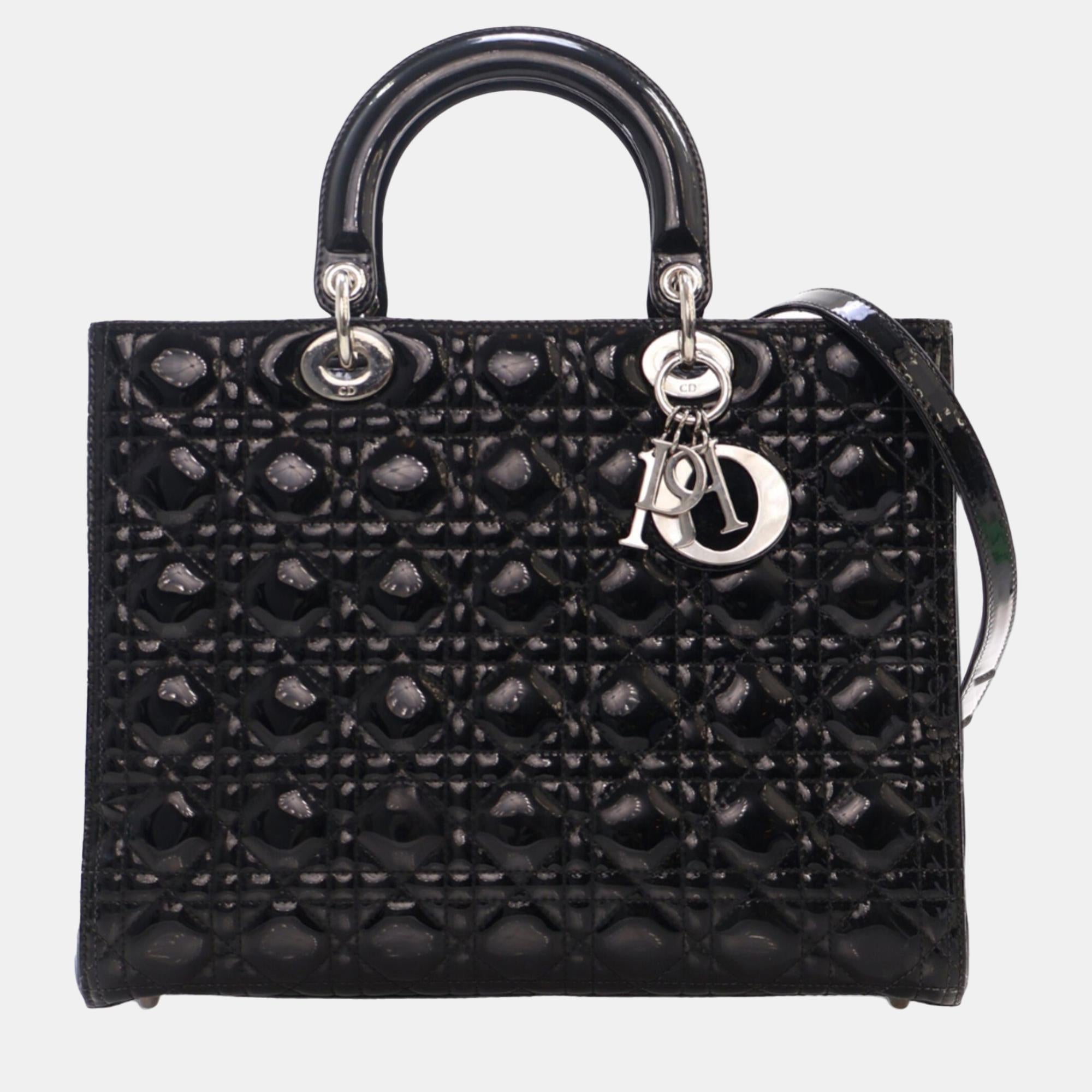 Black Large  Cannage Lady Dior