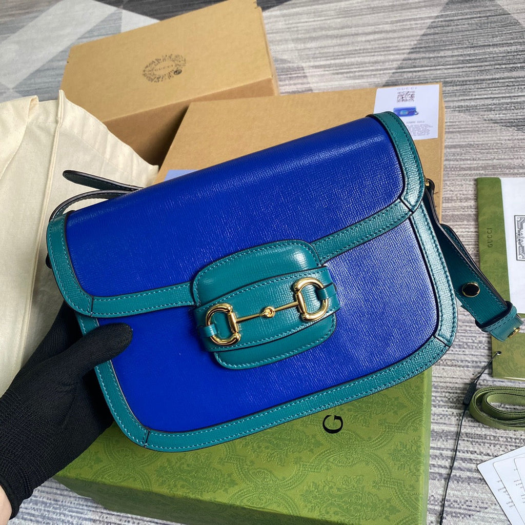 Gucci Horsebit 1955 Shoulder Bag Blue For Women, Women’s Bags 9.8in/25cm Gucci