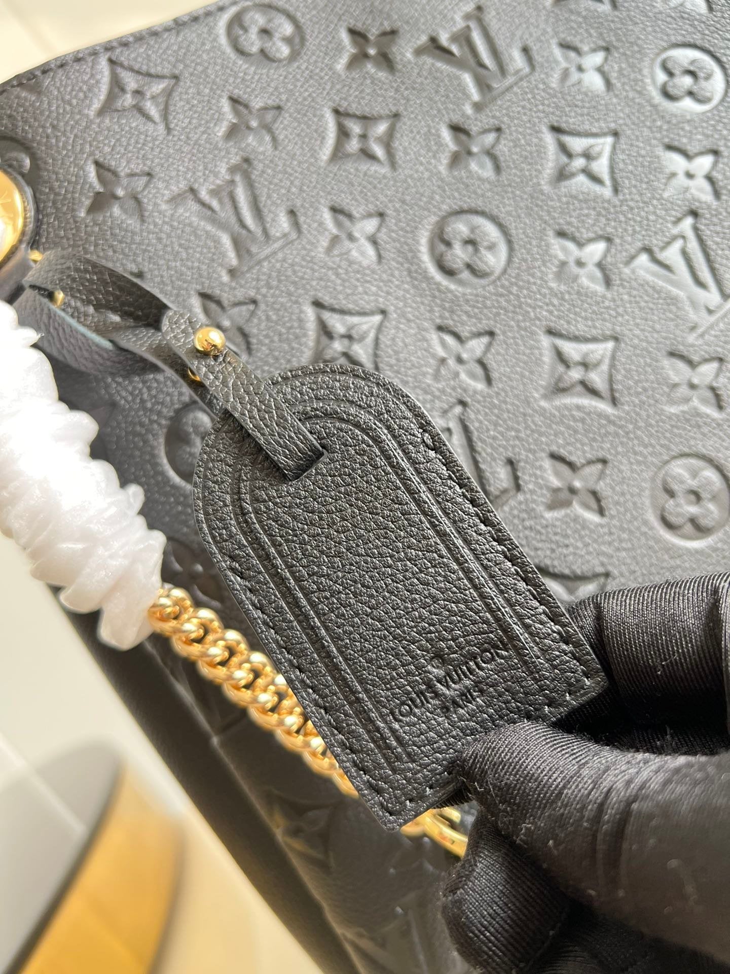 Louis Vuitton Surene MM Monogram Empreinte Black For Women,  Shoulder Bags 14.6in/37cm Louis Vuitton M43758