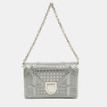 Dior Silver Cannage  Leather Baby Diorama Chain Bag