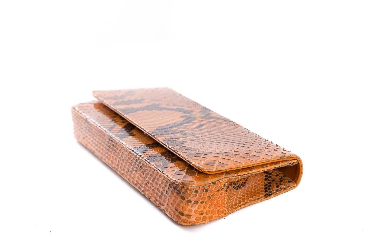 Manolo Blahnik Orange &  Python Clutch