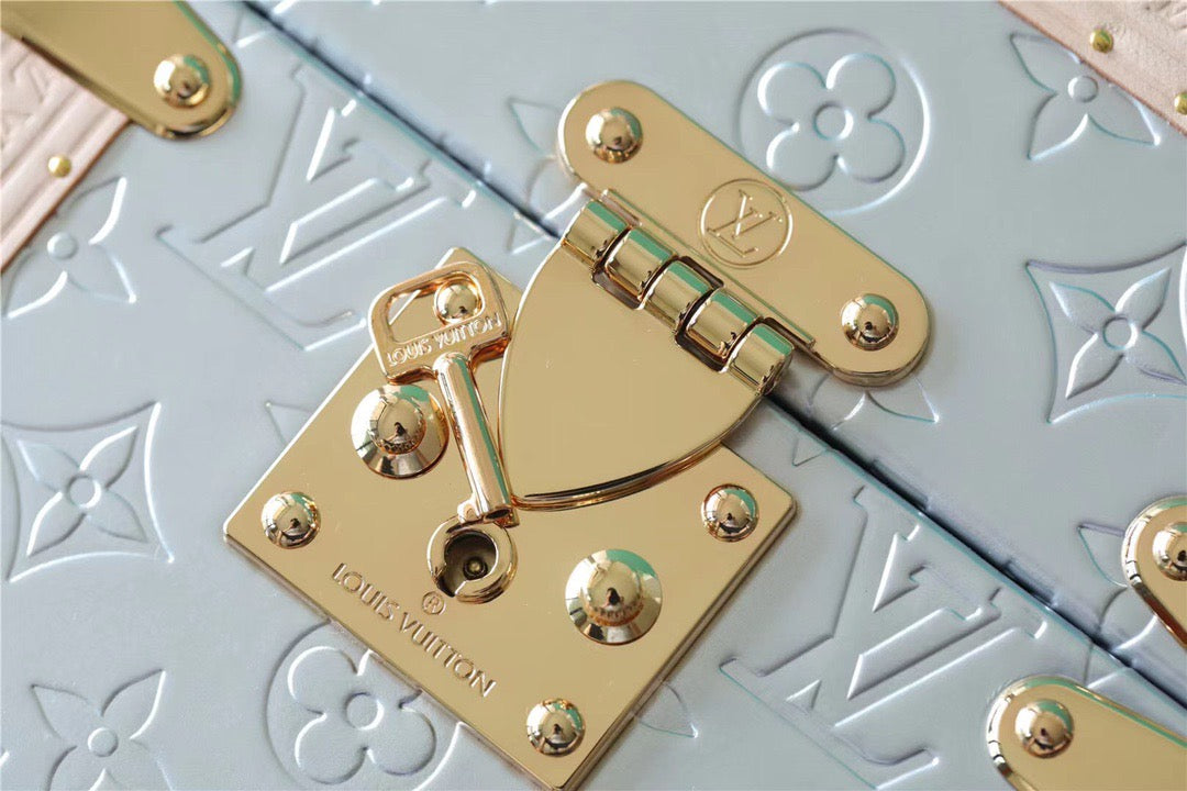 Louis Vuitton The Camera Box Monogram Empreinte By Nicolas Ghesquiere Light Blue/Light Pink For Women,  Shoulder And Crossbody Bags 6.3in/16cm Louis Vuitton